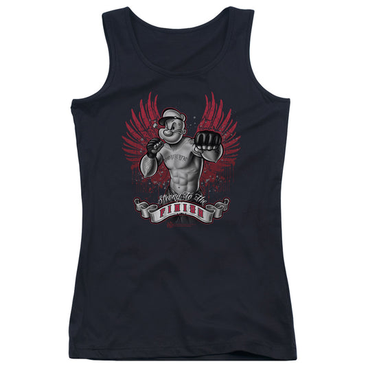 Popeye Undefeated Womens Tank Top Shirt Black