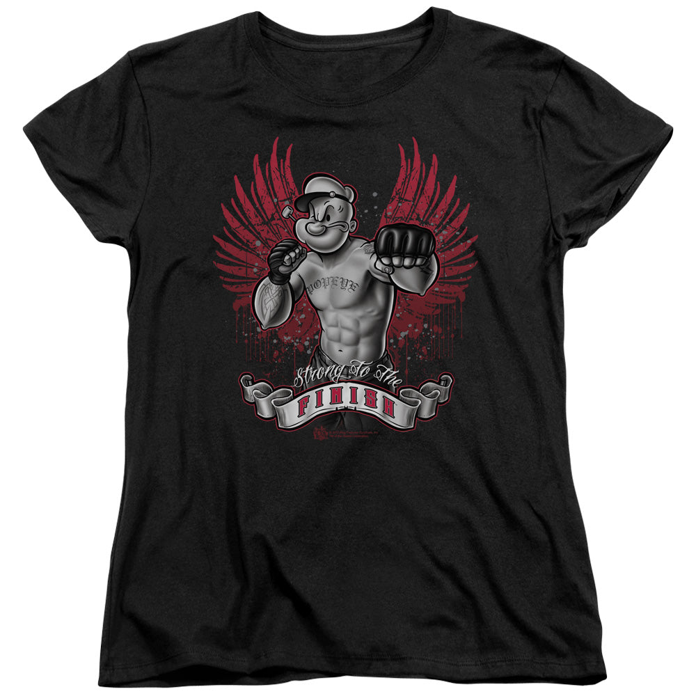 Popeye Undefeated Womens T Shirt Black