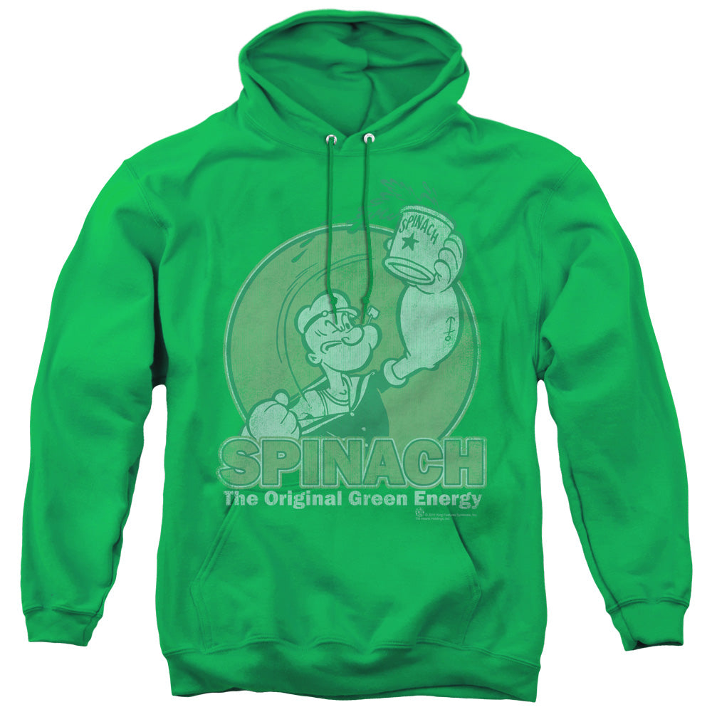 Popeye Green Energy Mens Hoodie Kelly Green