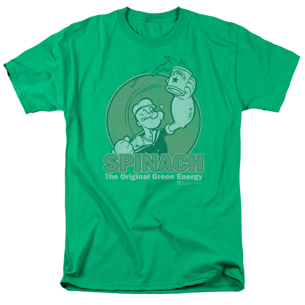 Popeye Green Energy Mens T Shirt Kelly Green