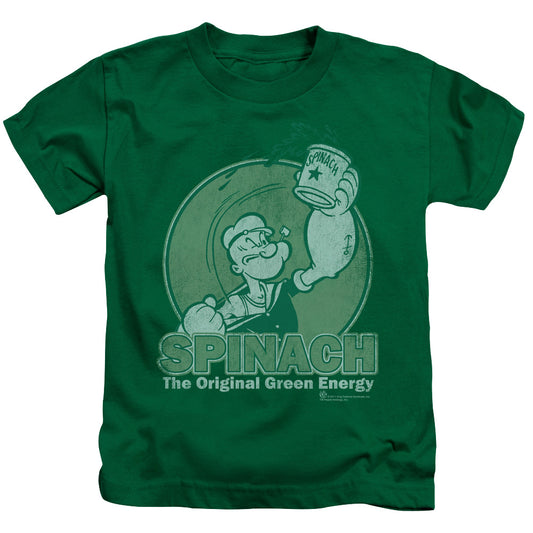 Popeye Green Energy Juvenile Kids Youth T Shirt Kelly Green