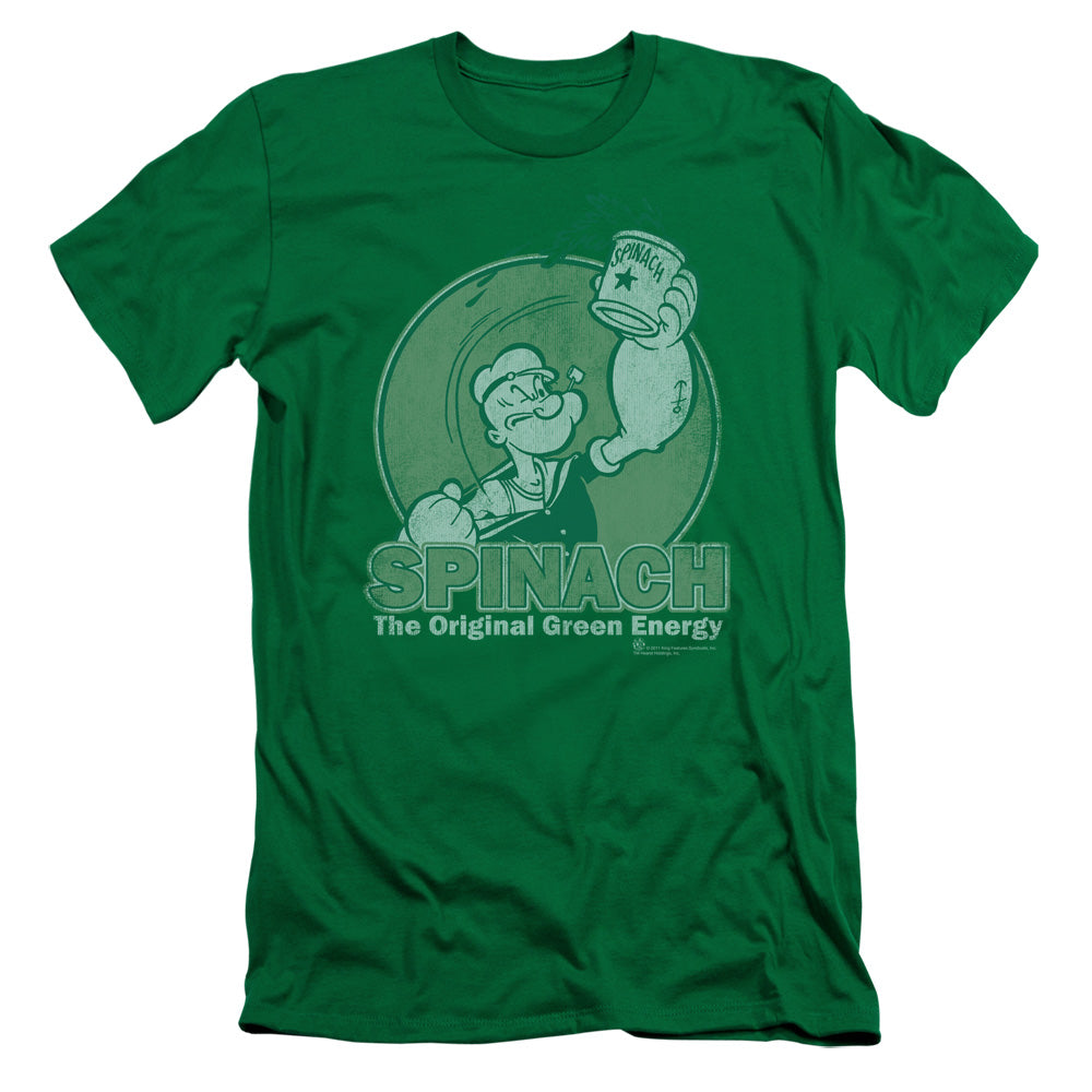 Popeye Green Energy Slim Fit Mens T Shirt Kelly Green