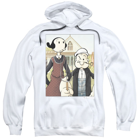 Popeye Popeye Gothic Mens Hoodie White