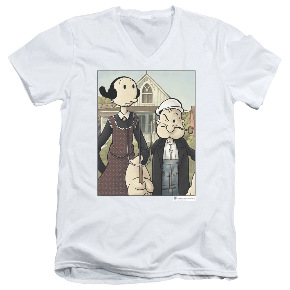 Popeye Popeye Gothic S S Adult V Neck White