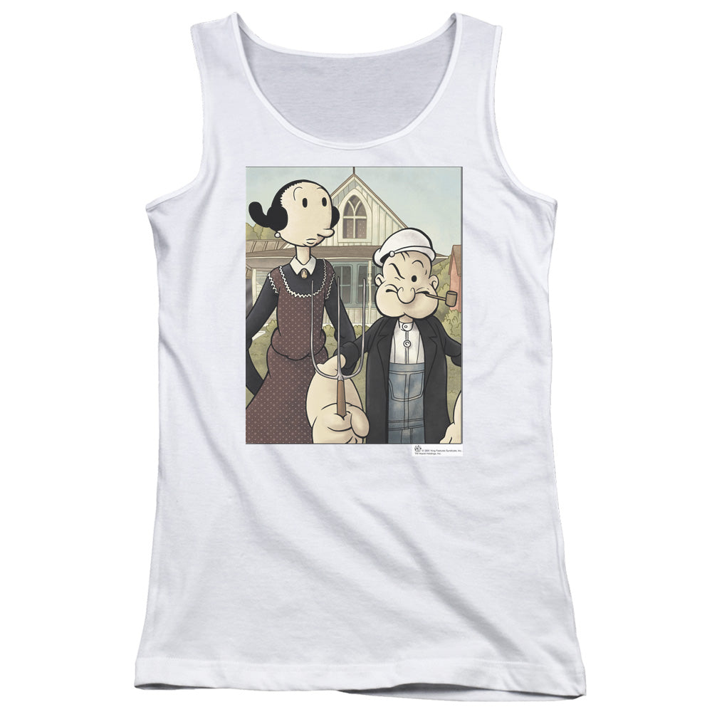 Popeye Popeye Gothic Womens Tank Top Shirt White