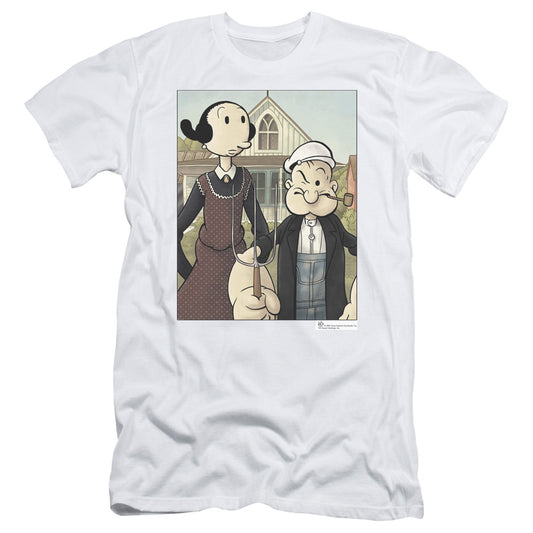 Popeye Popeye Gothic Slim Fit Mens T Shirt White