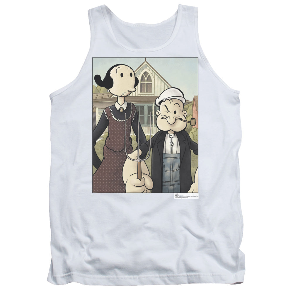 Popeye Popeye Gothic Mens Tank Top Shirt White