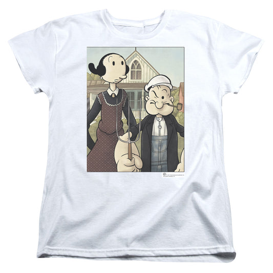 Popeye Popeye Gothic Womens T Shirt White