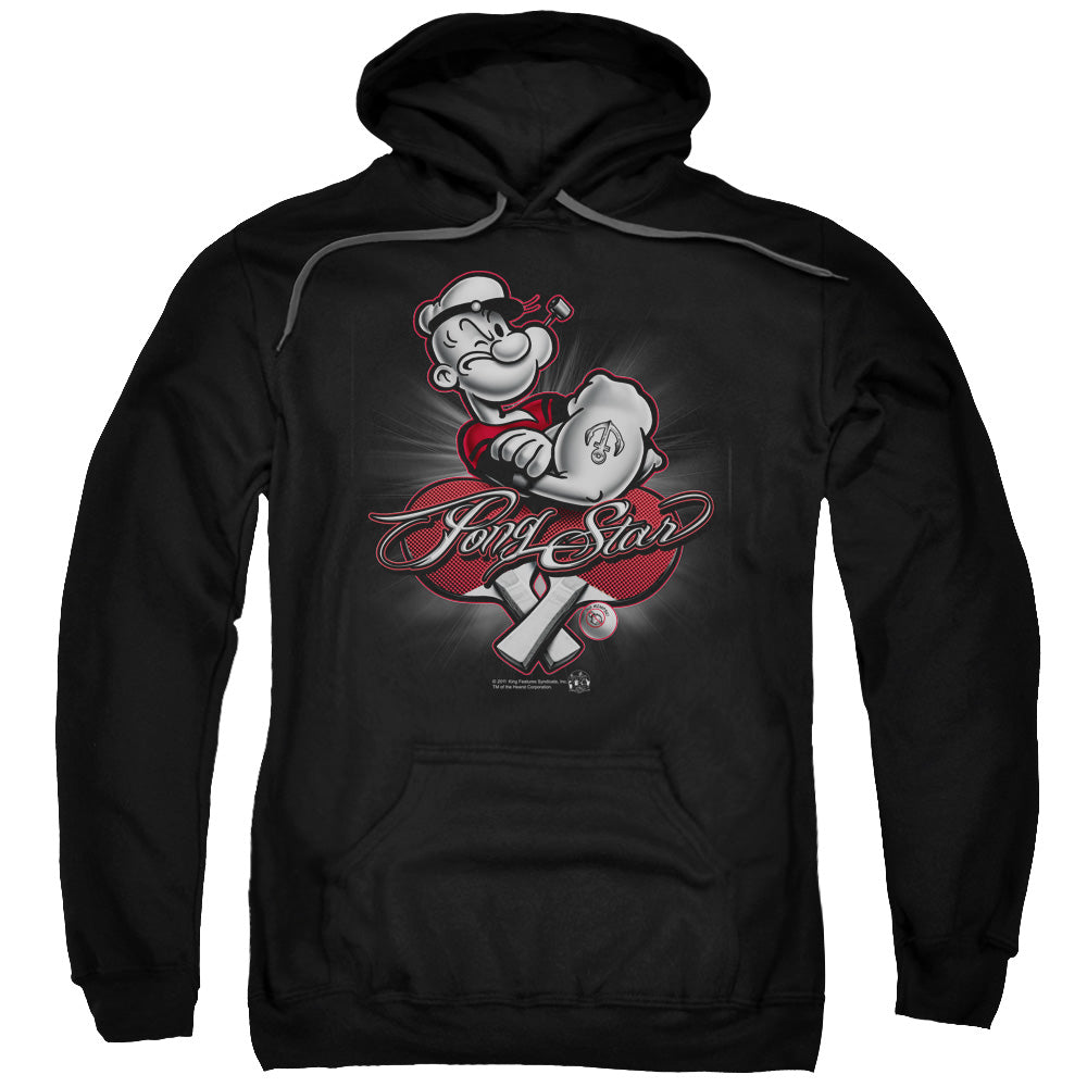 Popeye Pong Star Mens Hoodie Black