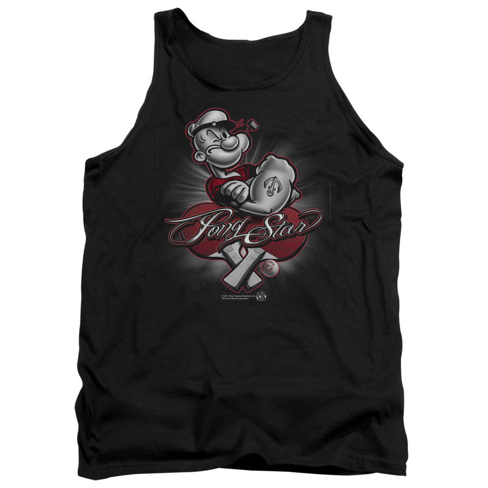 Popeye Pong Star Mens Tank Top Shirt Black