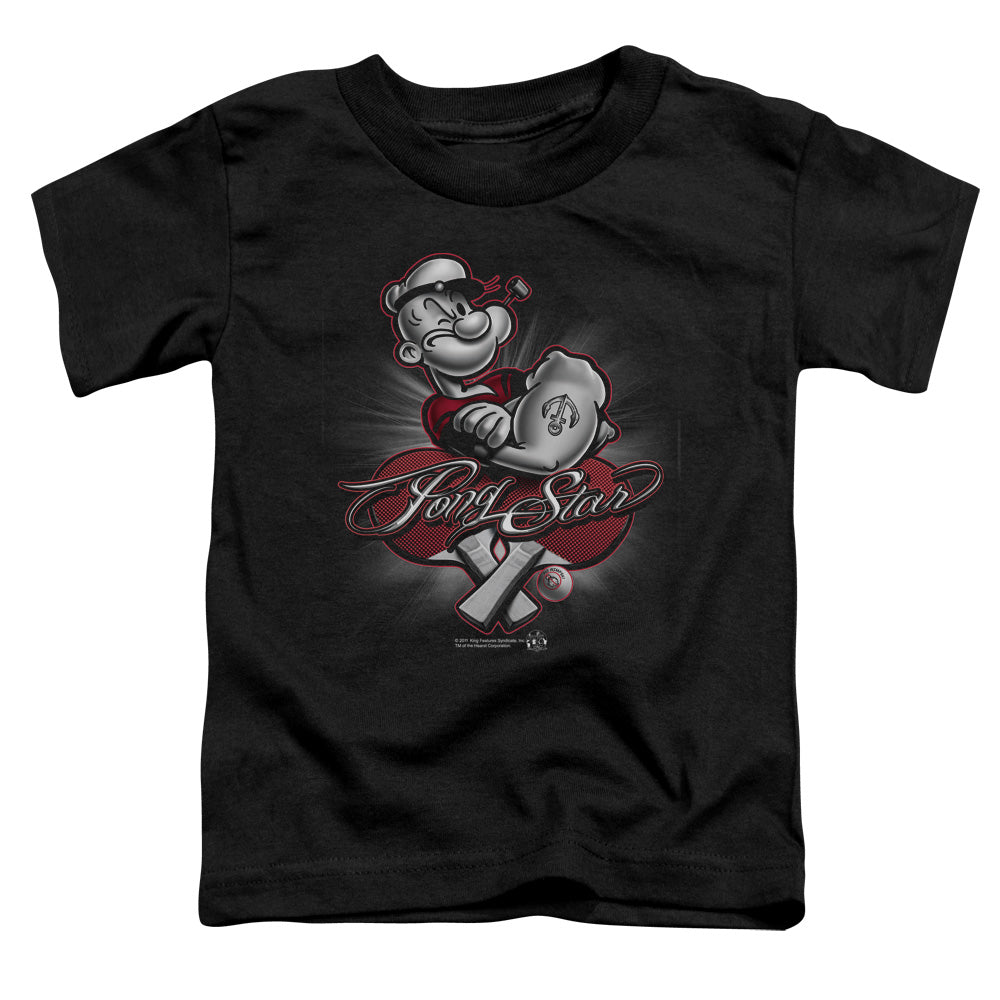 Popeye Pong Star Toddler Kids Youth T Shirt Black