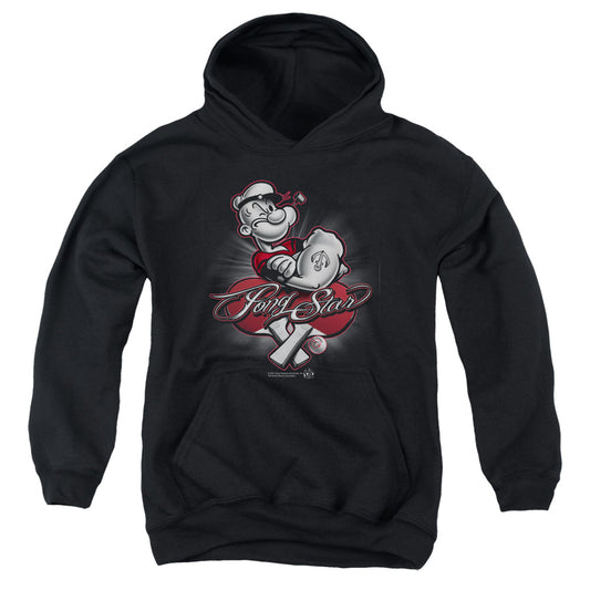 Popeye Pong Star Kids Youth Hoodie Black