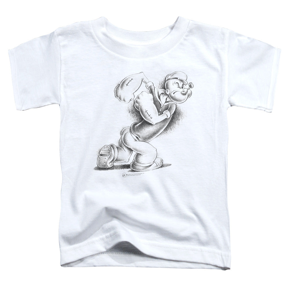 Popeye Here Comes Trouble Toddler Kids Youth T Shirt White