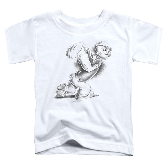 Popeye Here Comes Trouble Toddler Kids Youth T Shirt White