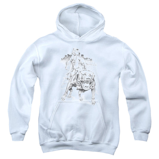 Popeye Walking The Dog Kids Youth Hoodie White