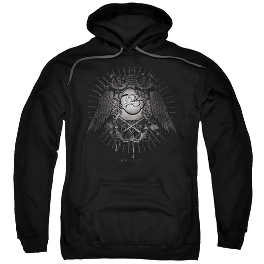 Popeye Sailor Heraldry Mens Hoodie Black