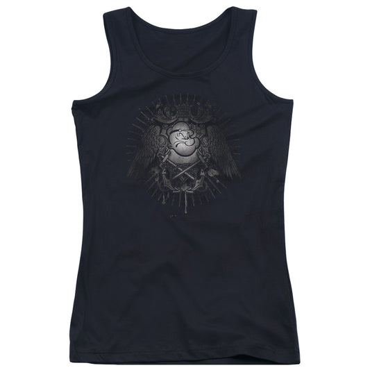 Popeye Sailor Heraldry Womens Tank Top Shirt Black