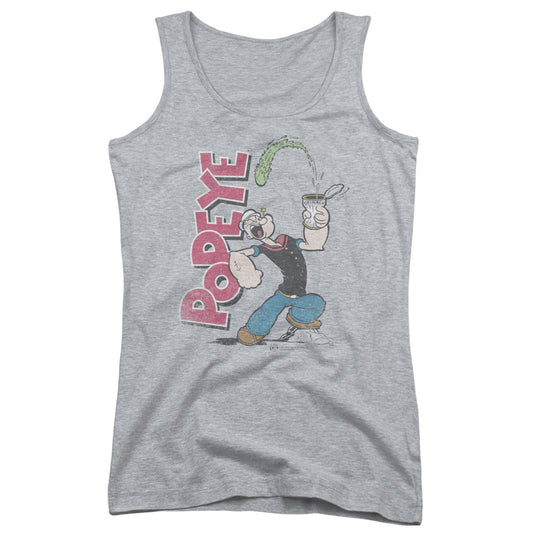 Popeye Spinach Power Womens Tank Top Shirt Athletic Heather