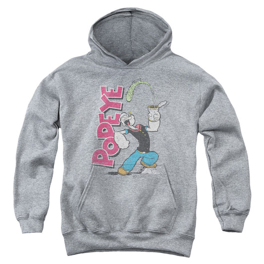 Popeye Spinach Power Kids Youth Hoodie Heather