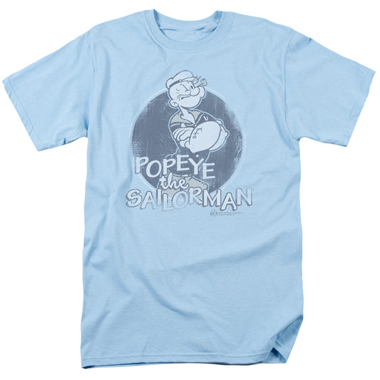 Popeye Original Sailorman Mens T Shirt Light Blue