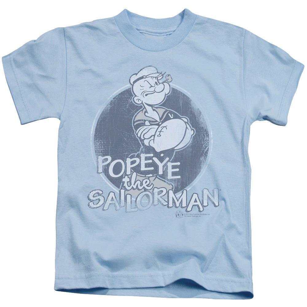 Popeye Original Sailorman Juvenile Kids Youth T Shirt Light Blue