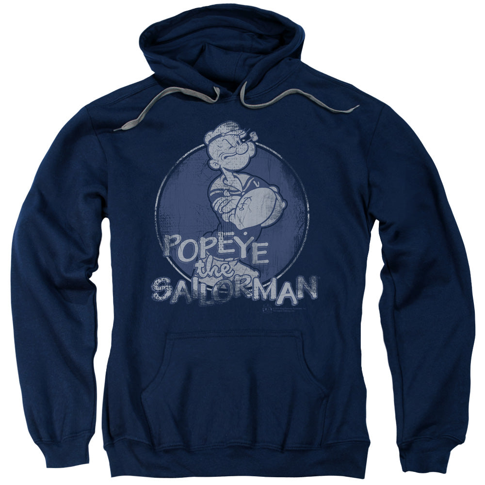 Popeye Original Sailorman Mens Hoodie Navy