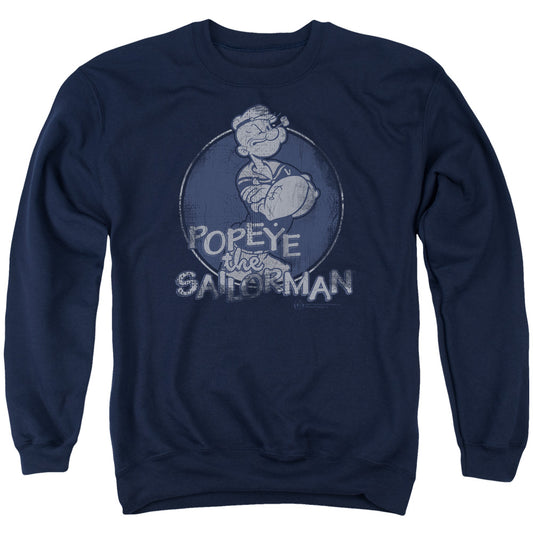 Popeye Original Sailorman Mens Crewneck Sweatshirt Navy