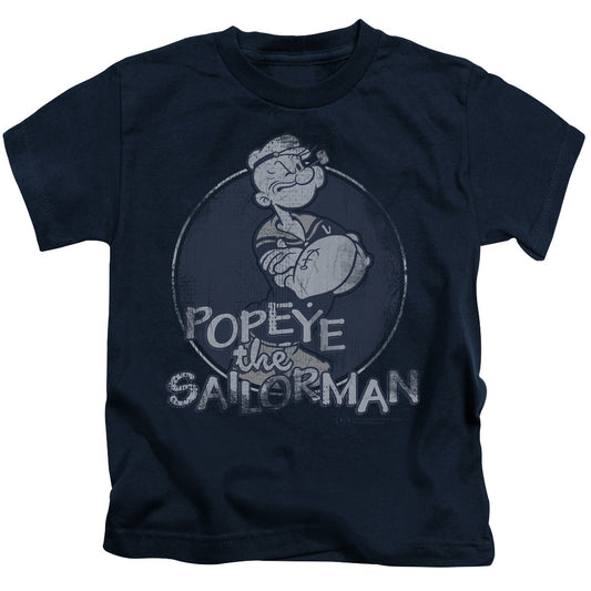 Popeye Original Sailorman Juvenile Kids Youth T Shirt Navy