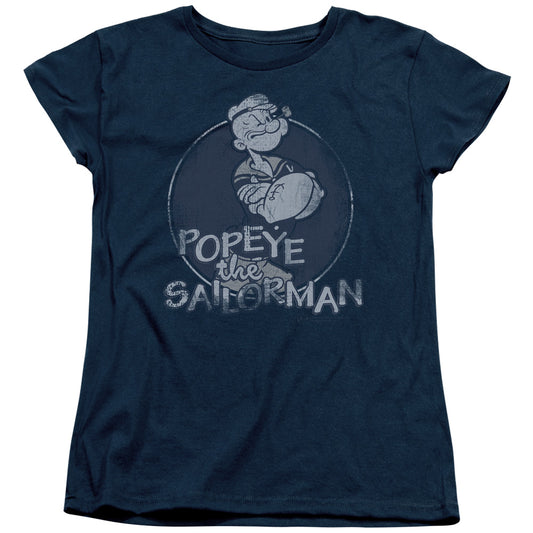 Popeye Original Sailorman Womens T Shirt Navy