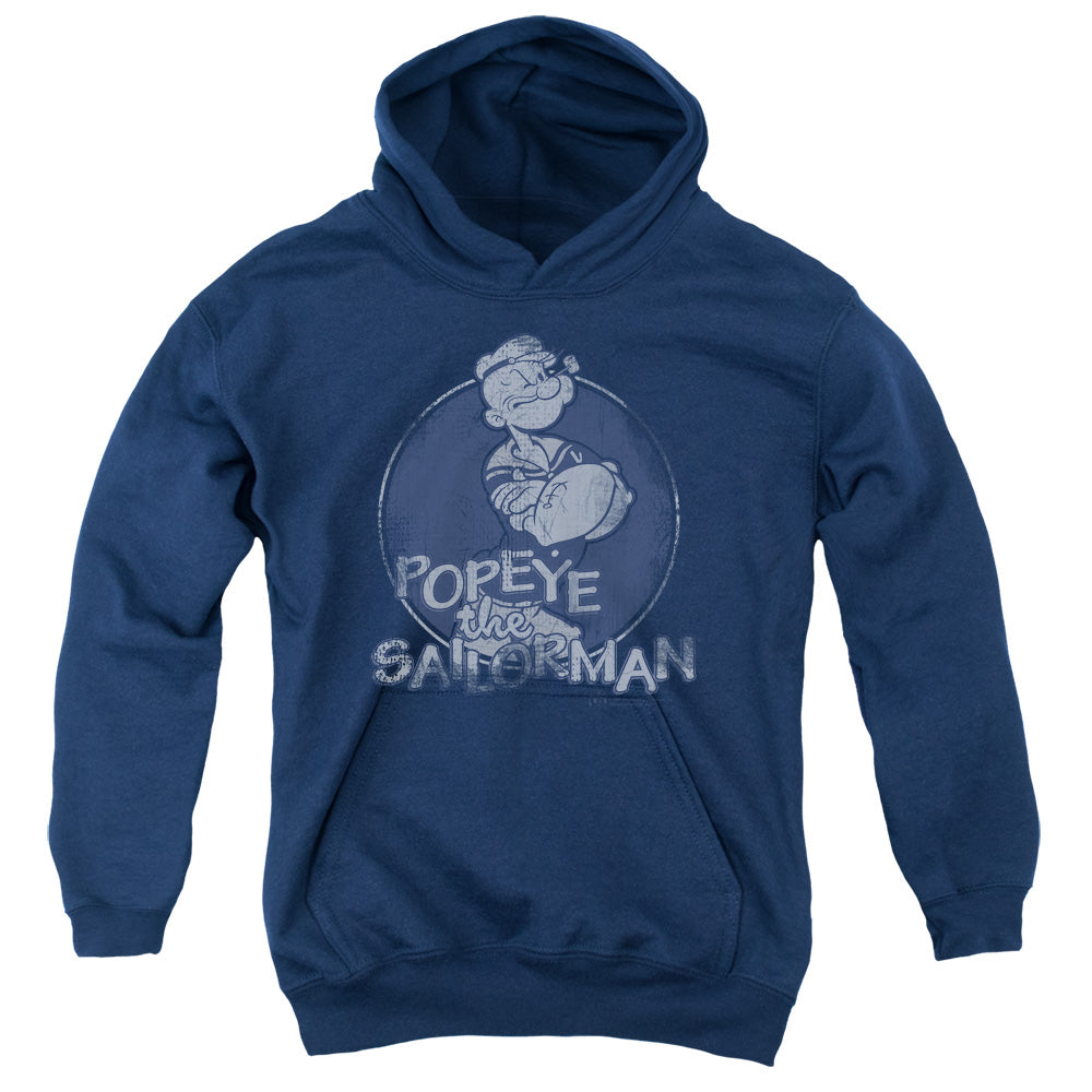 Popeye Original Sailorman Kids Youth Hoodie Navy