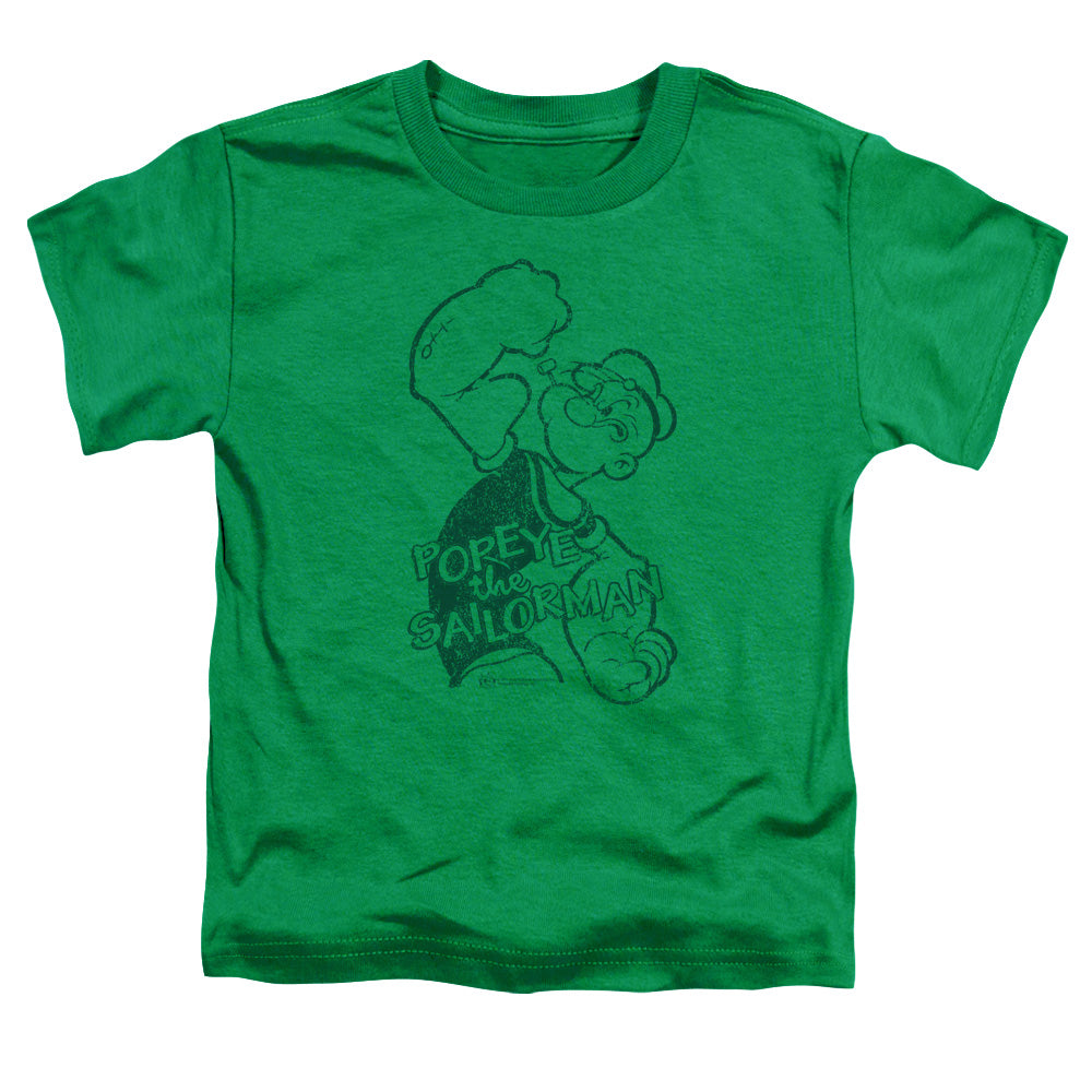 Popeye Spinach Strong Toddler Kids Youth T Shirt Kelly Green