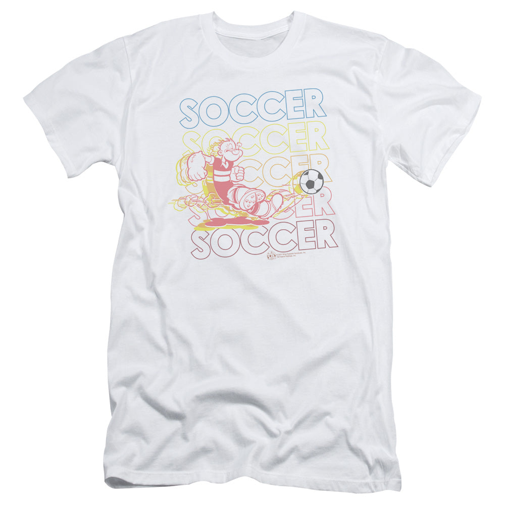 Popeye Soccer Slim Fit Mens T Shirt White