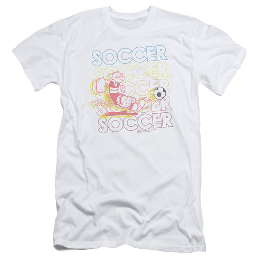 Popeye Soccer Slim Fit Mens T Shirt White