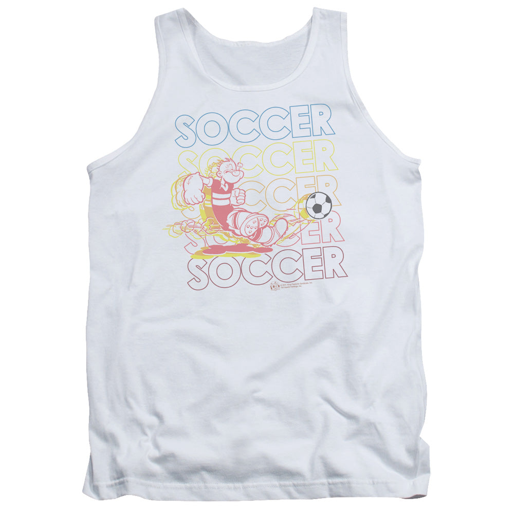 Popeye Soccer Mens Tank Top Shirt White