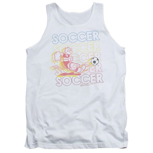 Popeye Soccer Mens Tank Top Shirt White