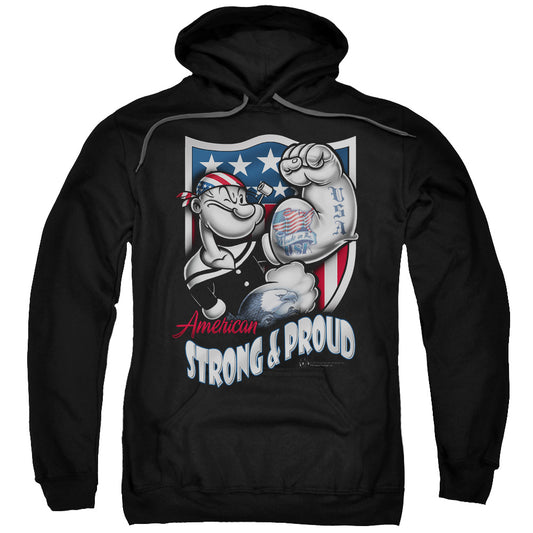 Popeye Strong &amp; Proud Mens Hoodie Black