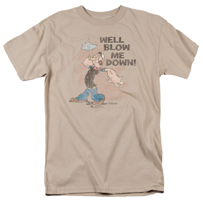 Popeye Blow Me Down Mens T Shirt Sand