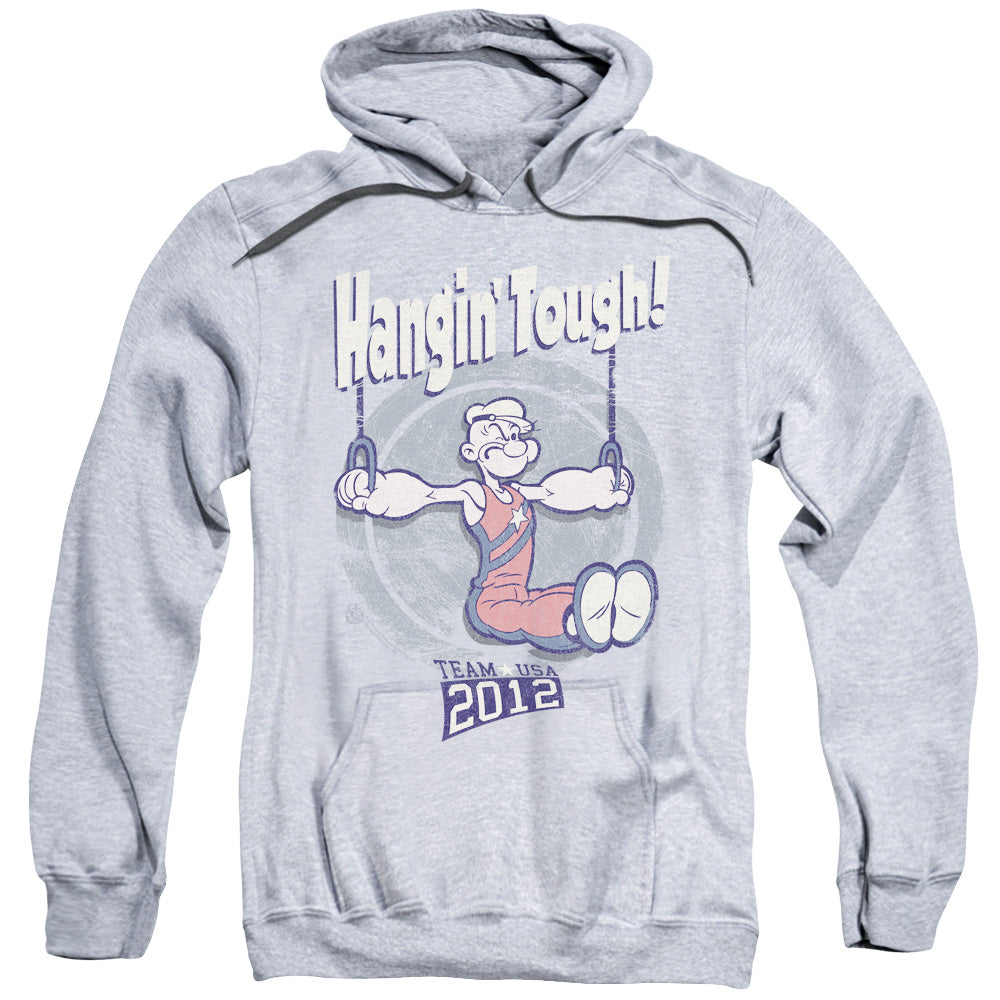 Popeye Hangin Tough Mens Hoodie Athletic Heather