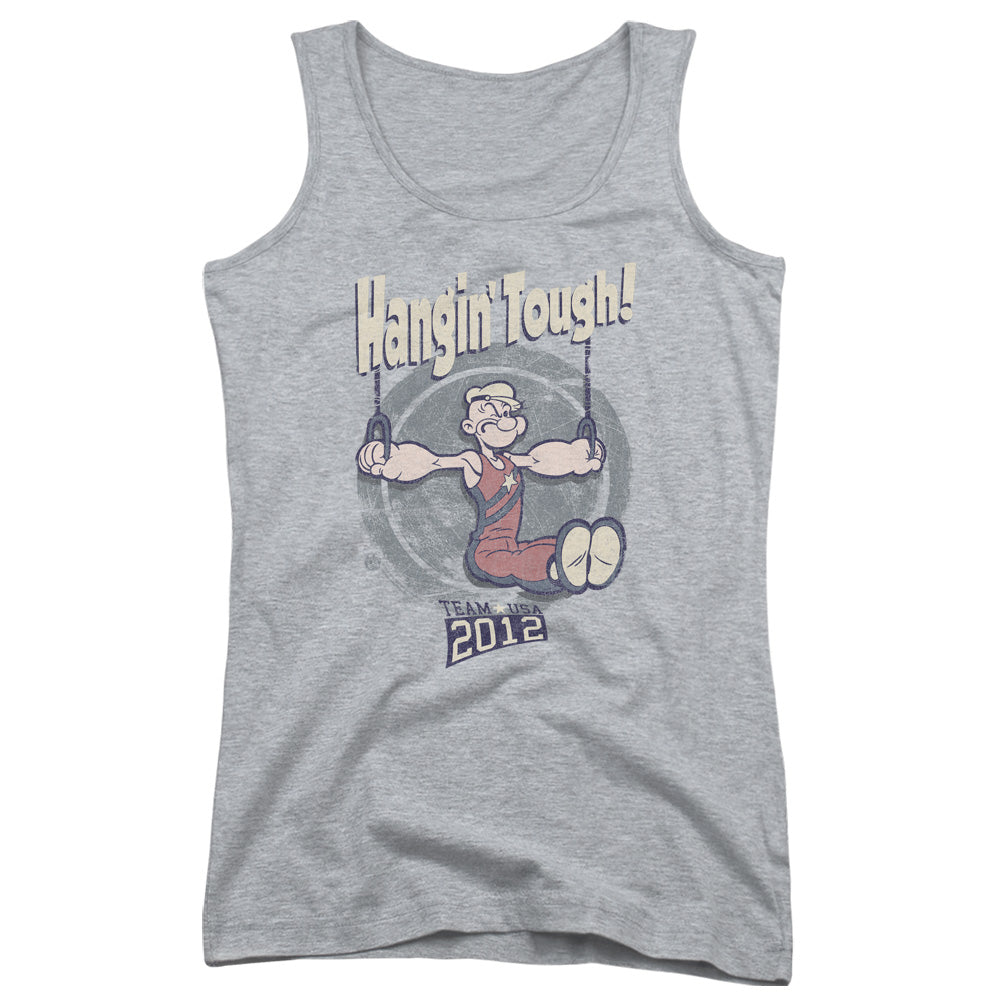 Popeye Hangin Tough Womens Tank Top Shirt Athletic Heather