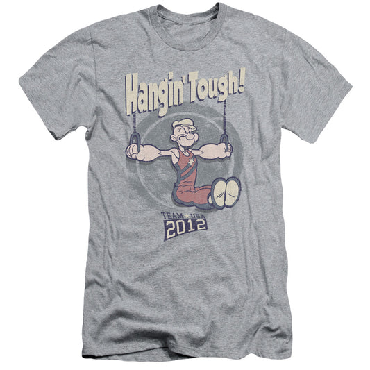 Popeye Hangin Tough Slim Fit Mens T Shirt Athletic Heather