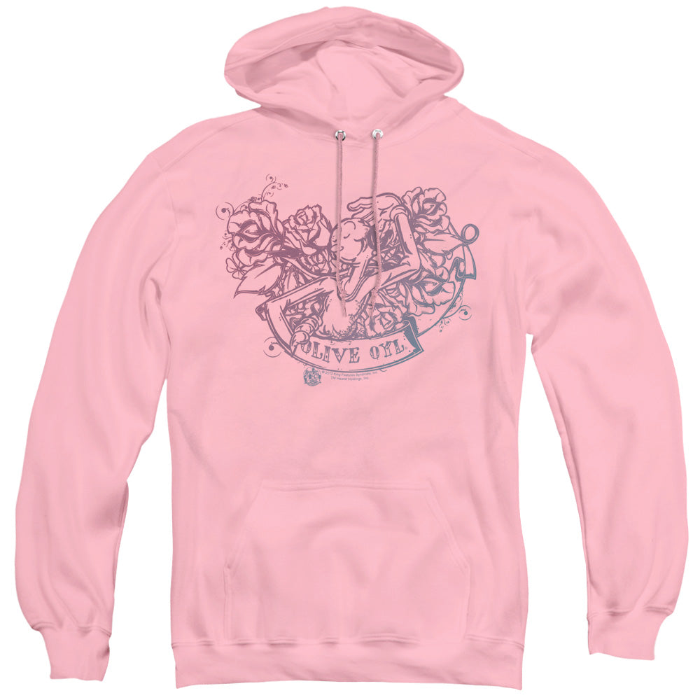 Popeye Olive Oyl Tattoo Mens Hoodie Pink