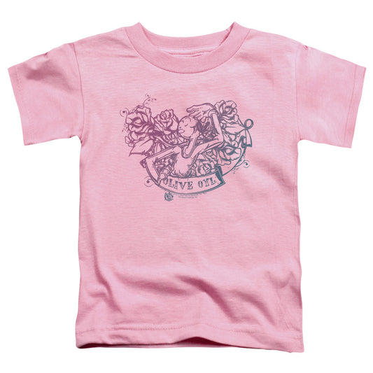 Popeye Olive Oyl Tattoo Toddler Kids Youth T Shirt Pink