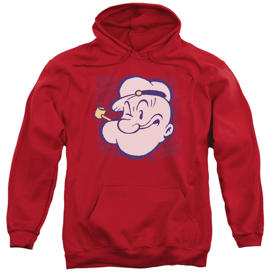 Popeye Head Mens Hoodie Red