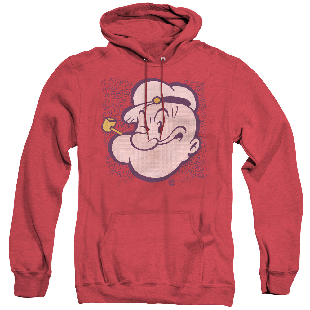 Popeye Head Heather Mens Hoodie Red