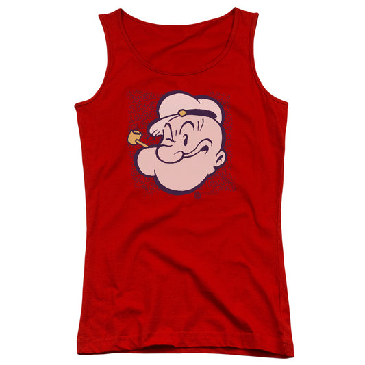 Popeye Head Womens Tank Top Shirt Red