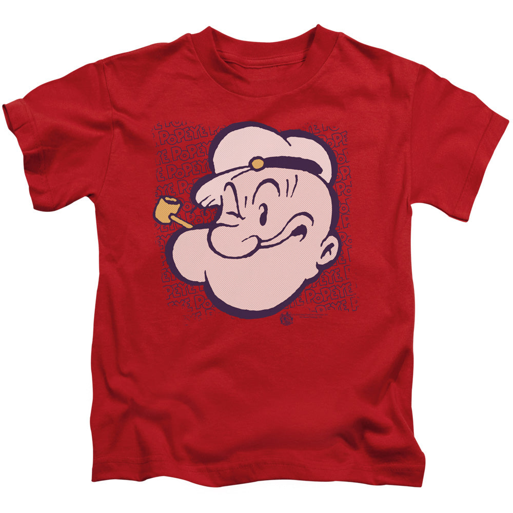 Popeye Head Juvenile Kids Youth T Shirt Red