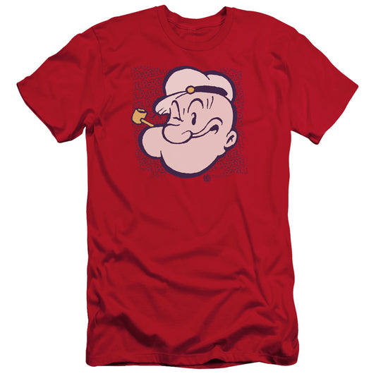 Popeye Head Slim Fit Mens T Shirt Red