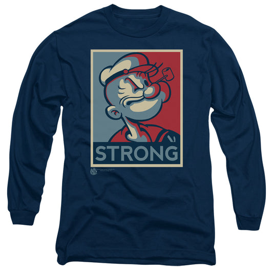 Popeye Strong Mens Long Sleeve Shirt Navy