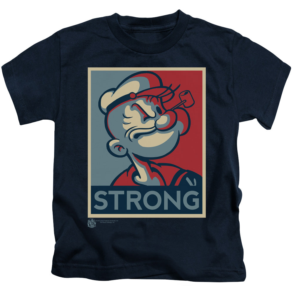 Popeye Strong Juvenile Kids Youth T Shirt Navy