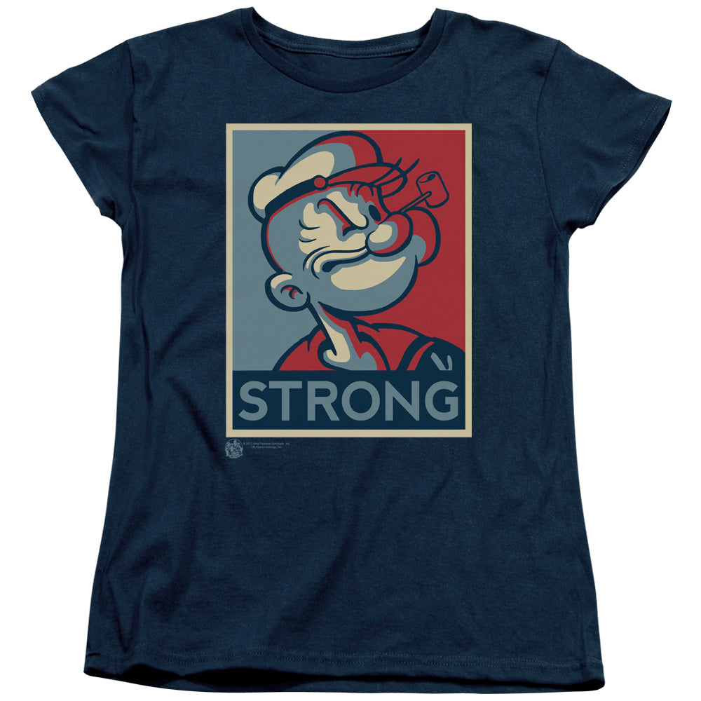 Popeye Strong Womens T Shirt Navy